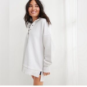 AERIE TEXTURED HENLEY HOODIE Size Small